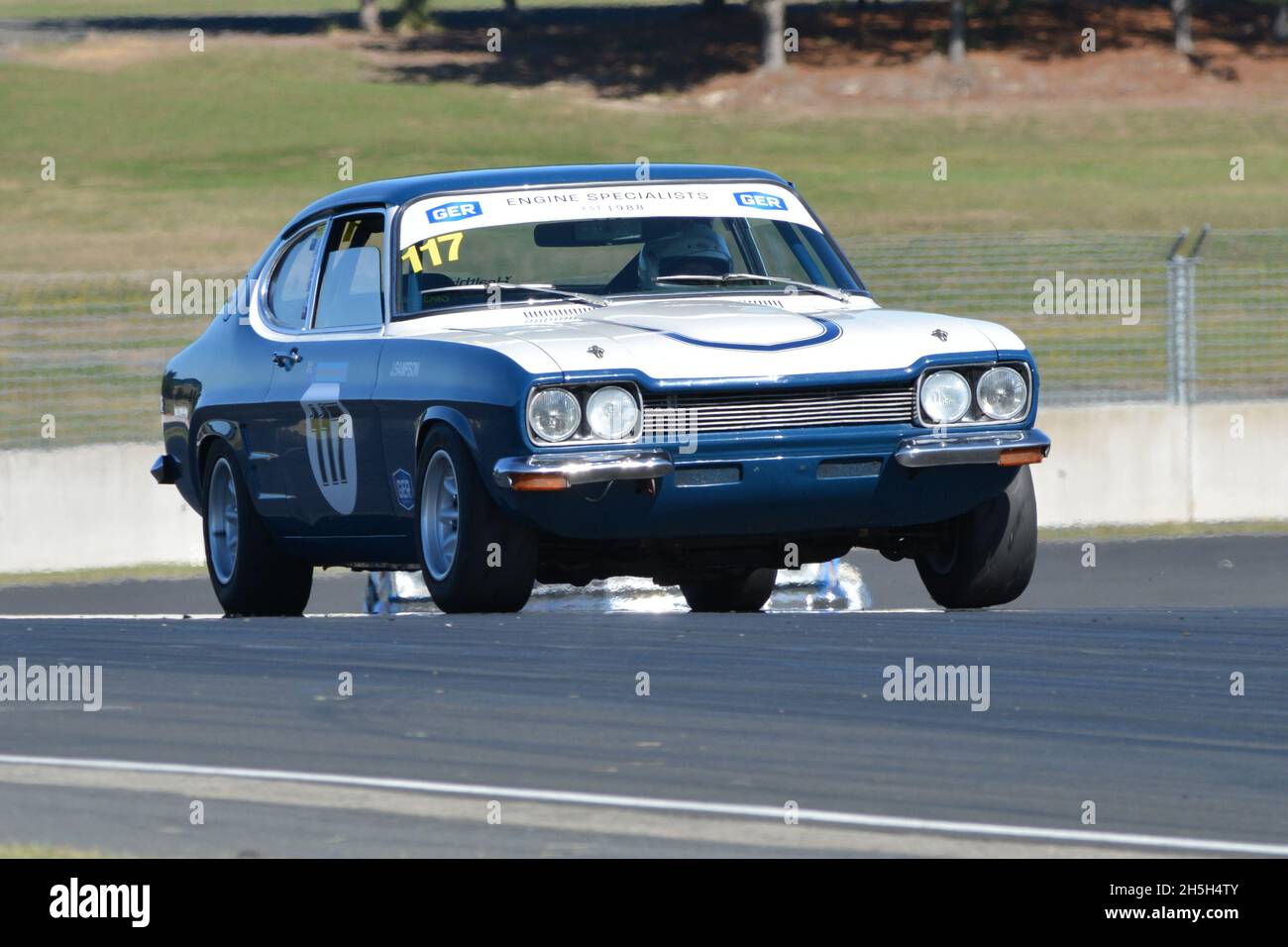 #117 John Sampson LHD Ford Capri RS2600 a Hampton Downs Foto Stock