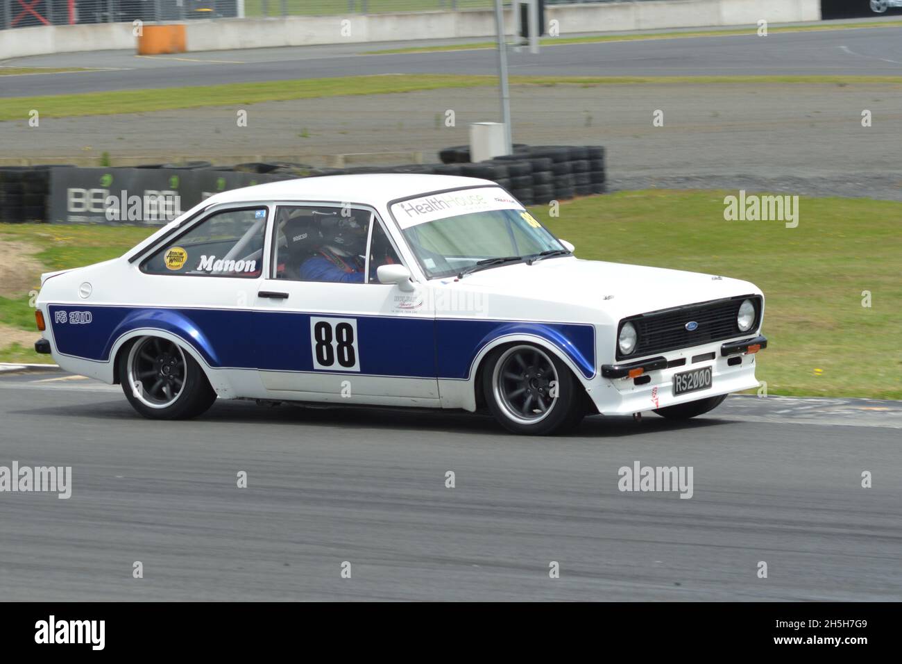 #88 Rob Berrgren guida l'ex Bruce Manon Ford Escort Mk 2 nella ERC Series, Arrow Wheels corsa a Hampton Downs, 13 dicembre 2020. Foto Stock