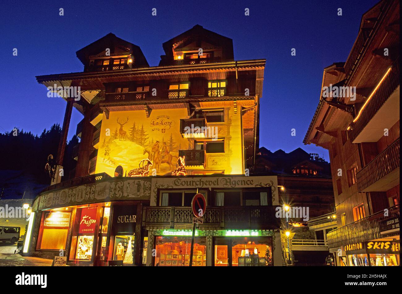 FRANCIA, SAVOY ( 73 ), COURCHEVEL 1850 , ALBERGO DI LUSSO , ZONA DI SPORT INVERNALI CHIAMATA 3 VALLEES Foto Stock