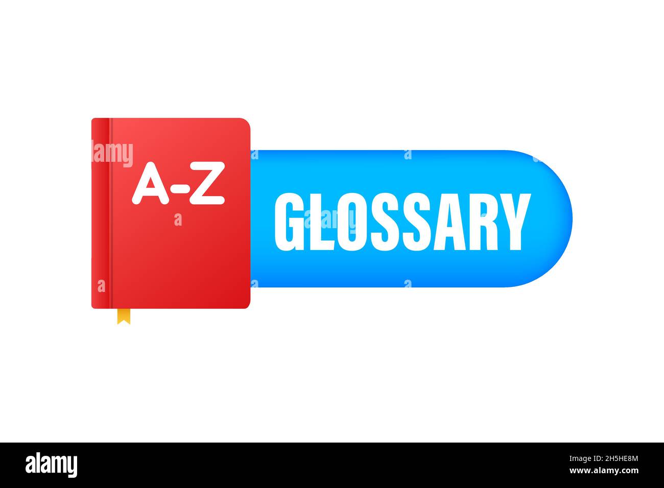 Glossario. Badge con libro. Icona Dizionario. Illustrazione dello stock vettoriale. Illustrazione Vettoriale