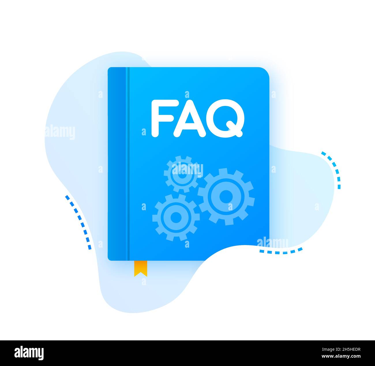 Scarica l'icona del libro delle domande frequenti con punto interrogativo. Icona del libro e guida, istruzioni, informazioni, concetto di query Illustrazione Vettoriale