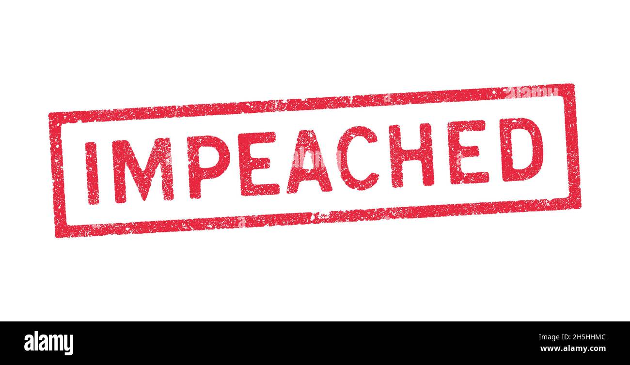 Illustrazione vettoriale della parola impeached in inchiostro rosso timbro Illustrazione Vettoriale