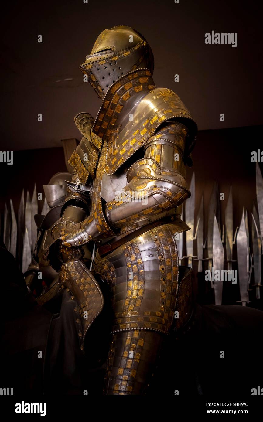 Armatura di Cavaliere, interni, Palazzo Ducale, Venezia, Veneto, Italia Foto Stock