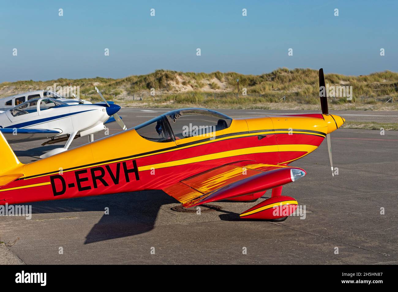 Aereo, campo aereo sulla duna, Isola di Helgoland, Schleswig-Holstein, Germania Foto Stock