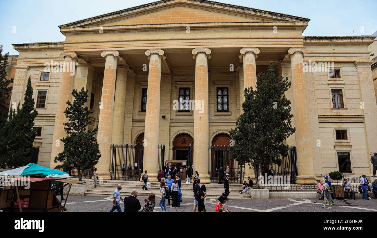 I tribunali, sede di giustizia per Malta. Foto Stock