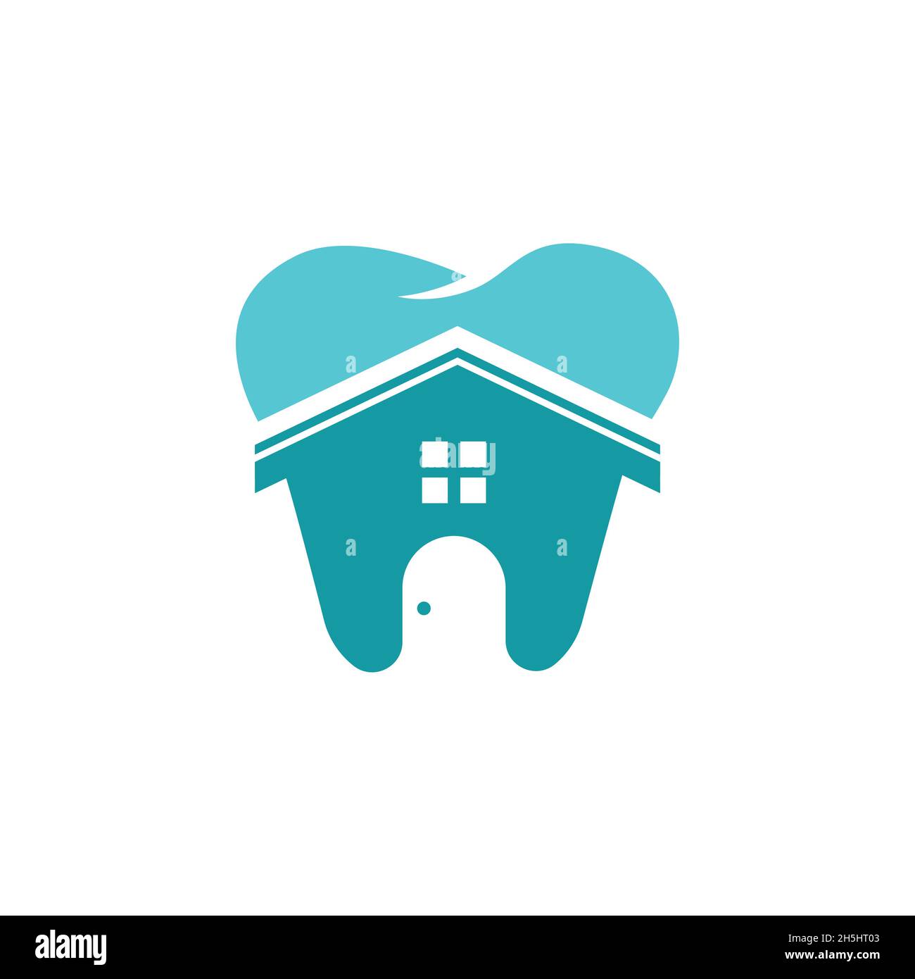 illustrazioni vettoriali, logo creato da una combinazione di logo odontoiatrico e di home clinic. Illustrazione Vettoriale