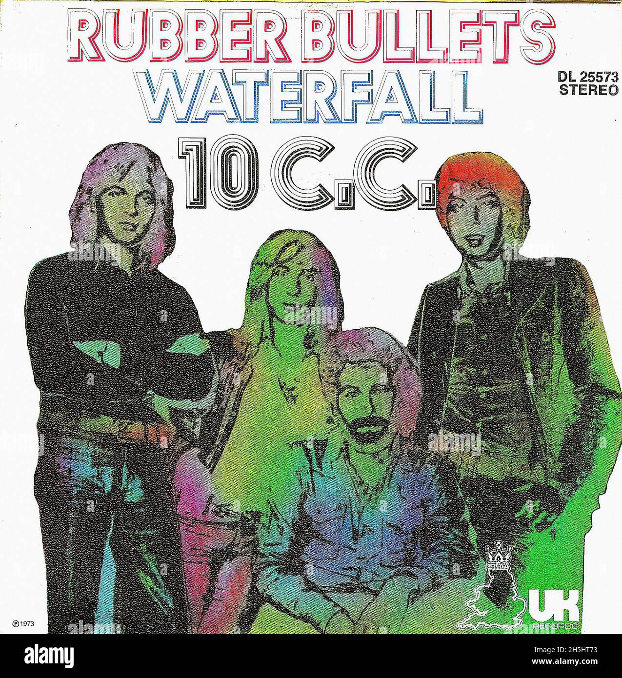 Copertina singola vintage - 10 CC - Bullets in gomma - D - 1973 Foto Stock