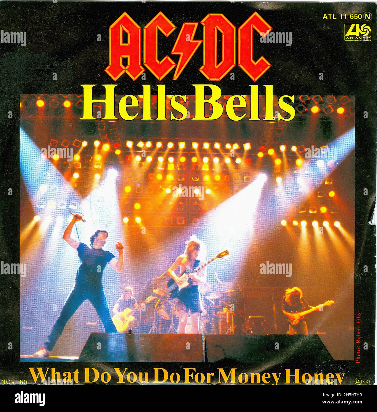 Copertina singola vintage - AC-DC - Hells Bells - D - 1980 02 Foto Stock