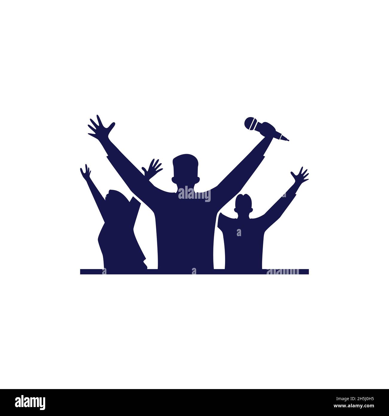 Design vettoriale. Logo creato dalla forma di qualsiasi persona con Orazione vocale. Illustrazione Vettoriale