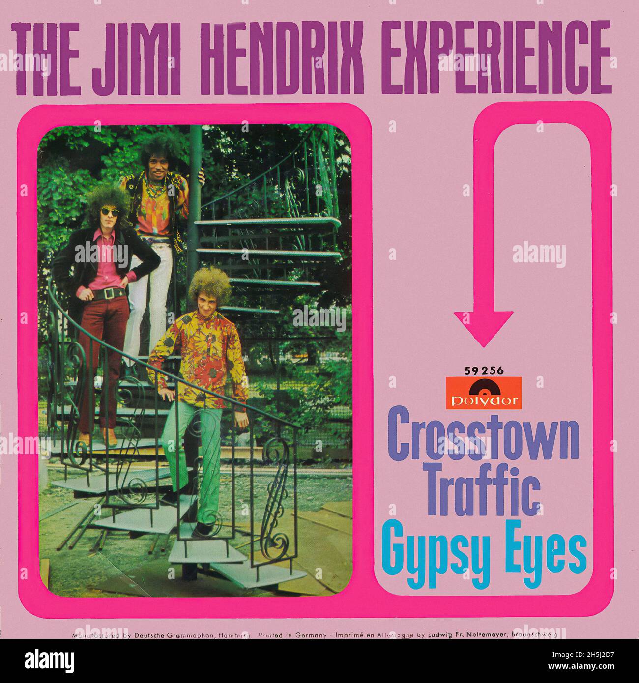 Copertina singola vintage - Hendrix, Jimi Experience - Crosstown Traffic - 1968 Foto Stock