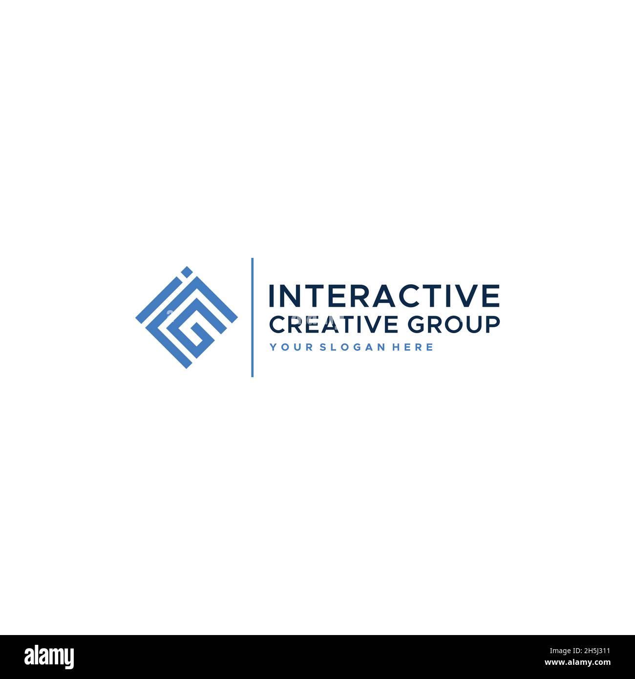 Design del logo ICG INTERATTIVO moderno e piatto Illustrazione Vettoriale