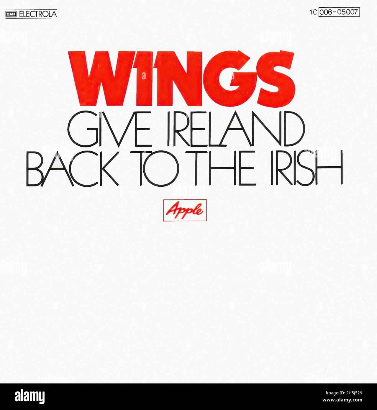 Copertina del disco singolo vintage - McCartney, Paul - Give Irland Back to the Irish - D - 1972 00001 Foto Stock