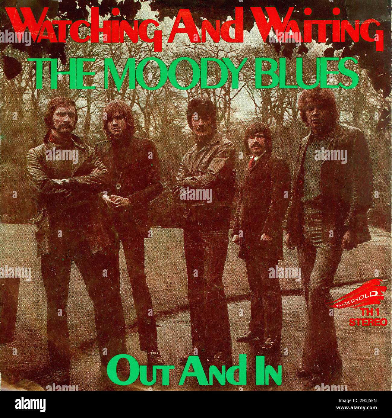 Copertina singola vintage - Moody Blues, The - Watching and Waiting - D - 1969 Foto Stock