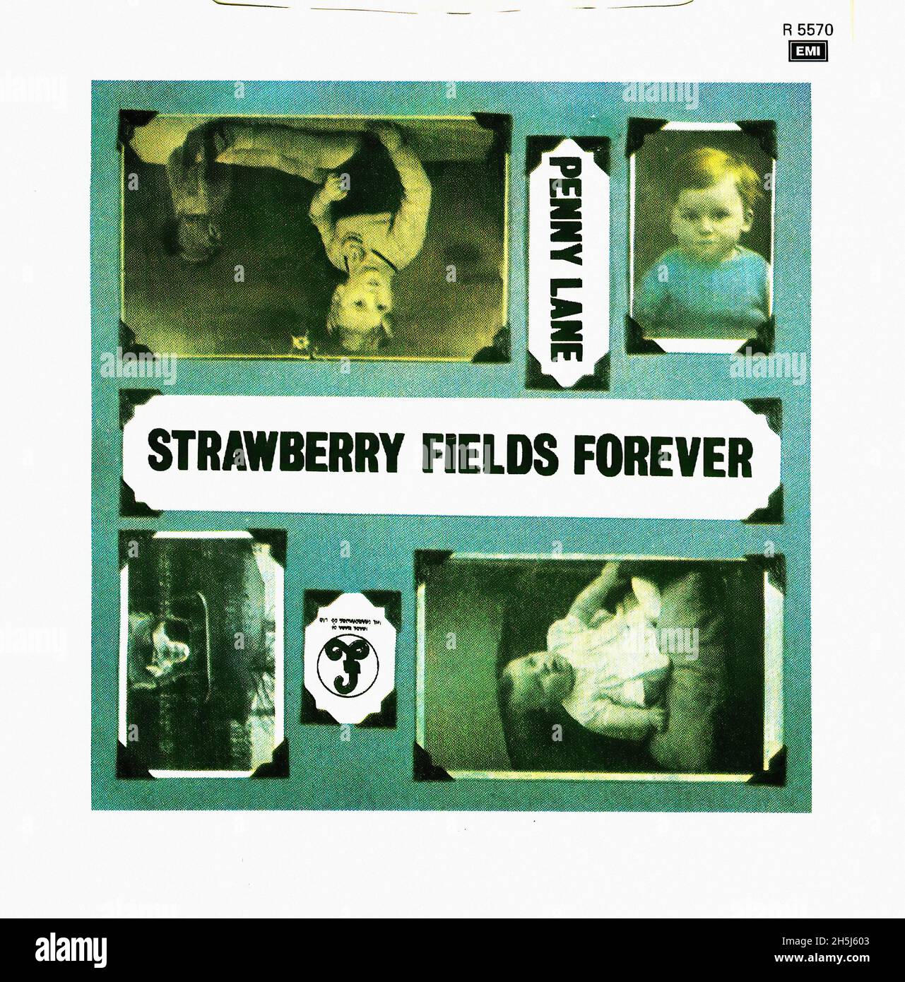 Copertina singola vintage - Beatles, The - Strawberry Fields Forever - UK - 1982 Foto Stock