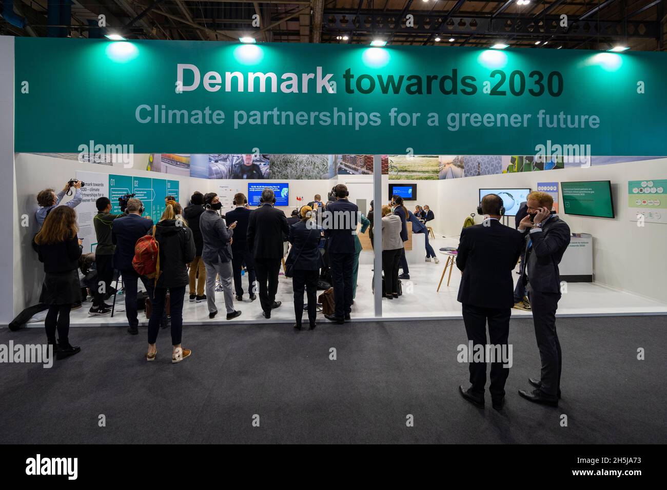 Danimarca Pavilion alla COP26 Conferenza ONU sui cambiamenti climatici a Glasgow 2021, Scozia Regno Unito Foto Stock