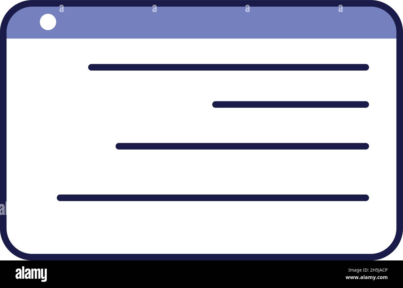 Cornice con icona di testo. Visualizzazione informazioni. Simbolo dati Illustrazione Vettoriale