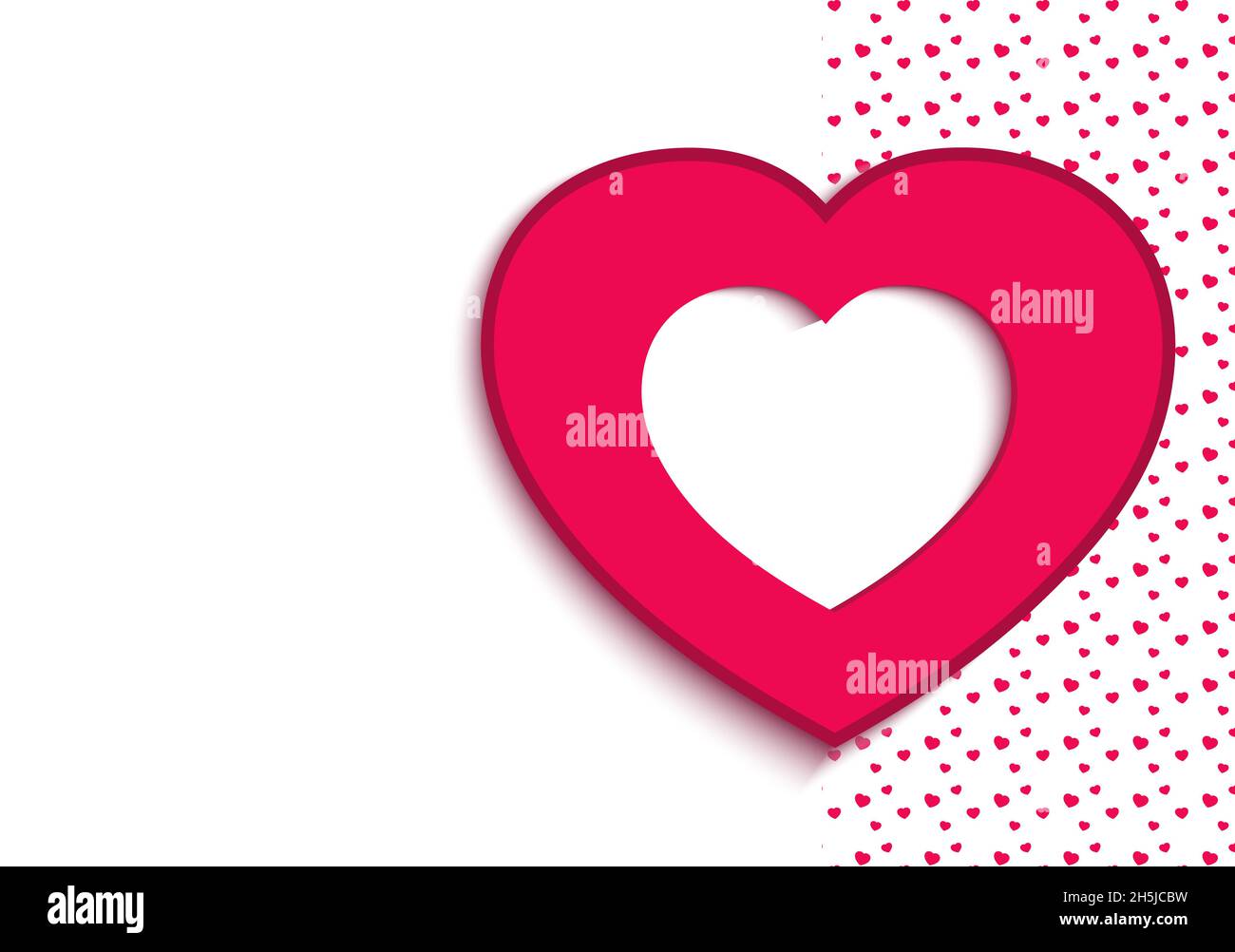 Biglietto di auguri cuore, congratulazioni, buon San Valentino, modello bianco raster Foto Stock