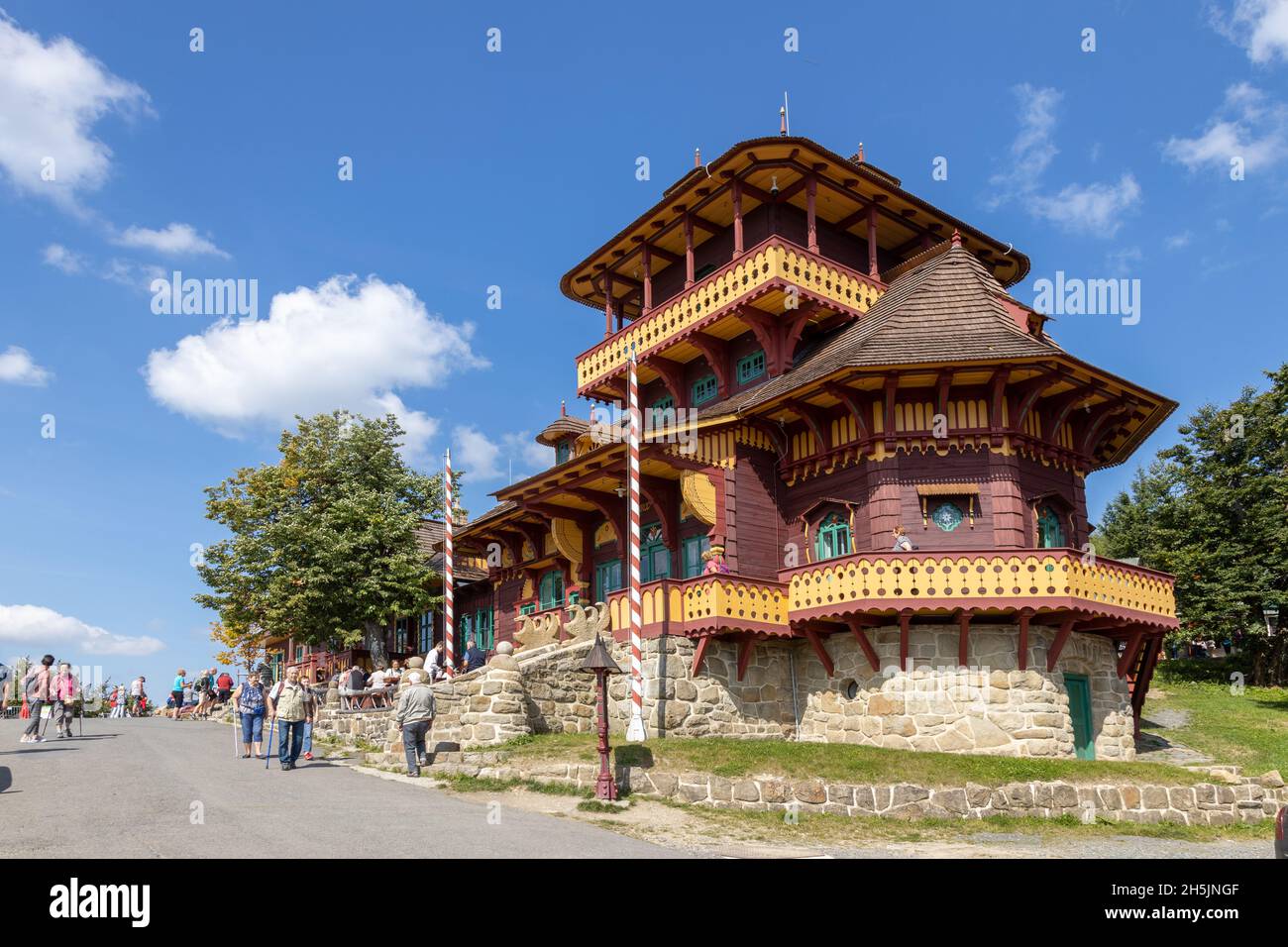 Horske stredisko Pustevny, Radhost, Beskydy, Ceska republika / località di montagna Pustevny, Beskydy, Moravia, repubblica Ceca Foto Stock