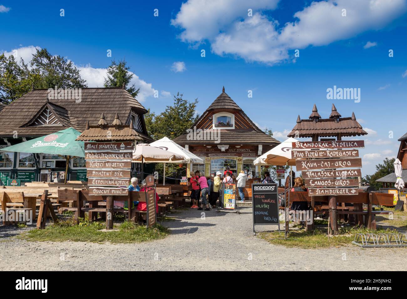 Horske stredisko Pustevny, Radhost, Beskydy, Ceska republika / località di montagna Pustevny, Beskydy, Moravia, repubblica Ceca Foto Stock