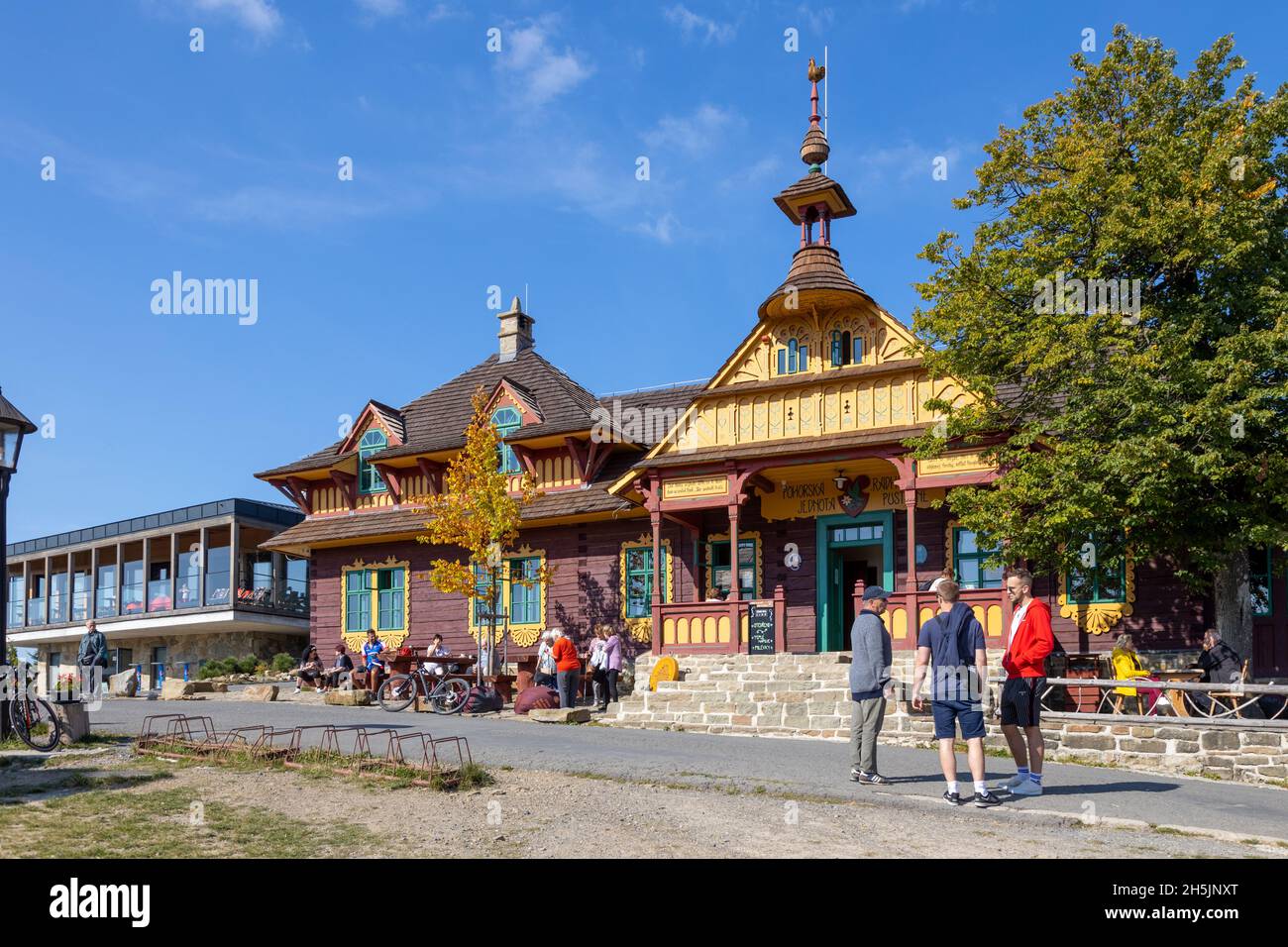 Horske stredisko Pustevny, Radhost, Beskydy, Ceska republika / località di montagna Pustevny, Beskydy, Moravia, repubblica Ceca Foto Stock