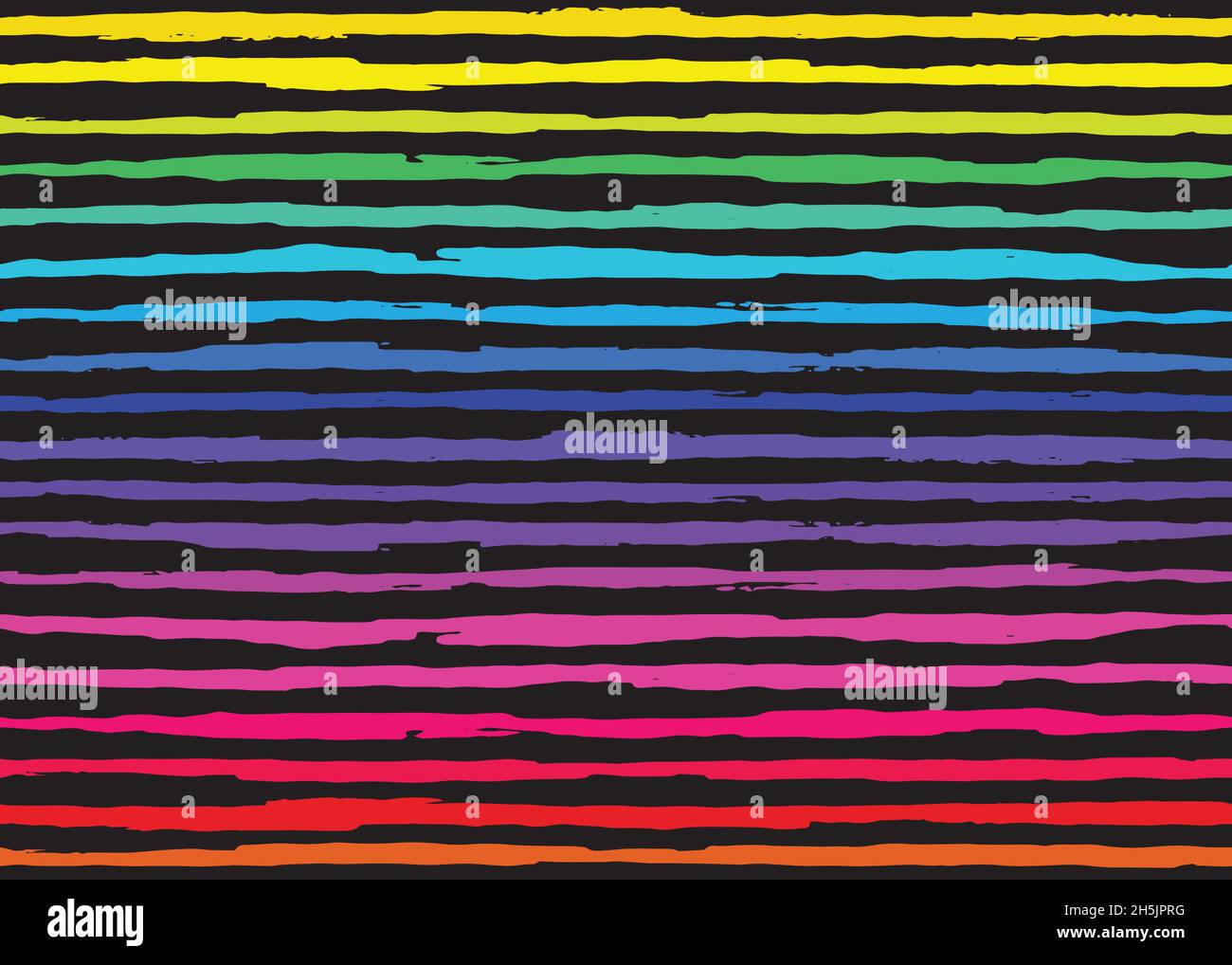 Audaci righe arcobaleno ruvide motivo senza cuciture. Sfondo dell'illustrazione dell'inchiostro digitale Illustrazione Vettoriale