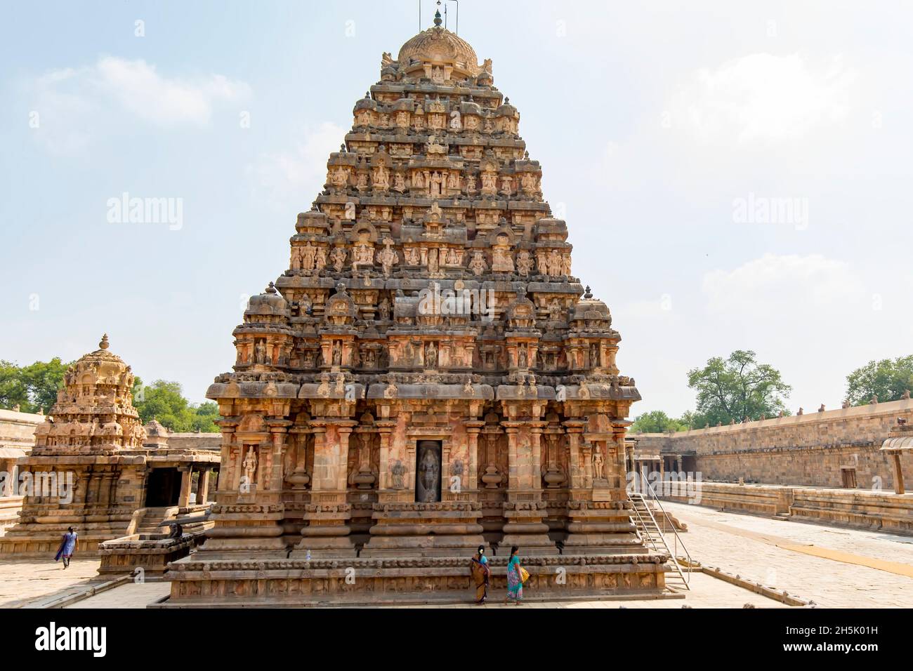 Il complesso del tempio di Dravidian Chola era Airavatesvara in Darasuram, Tamil Nadu, India; Darasuram, Tamil Nadu, India Foto Stock