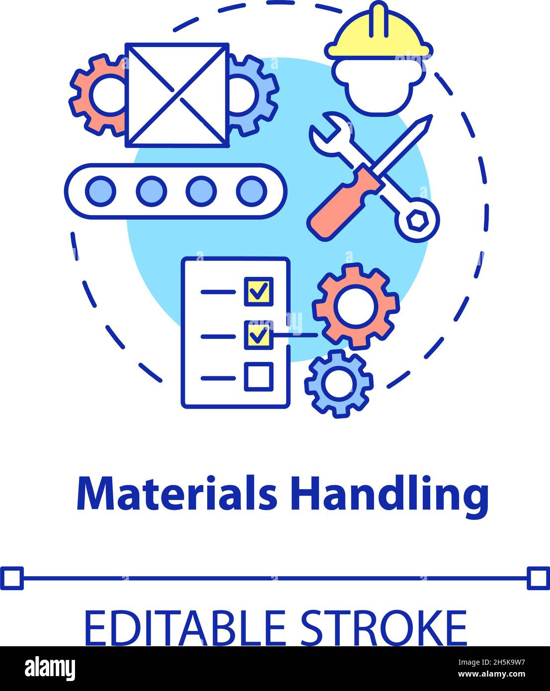 Icona del concetto di gestione dei materiali Illustrazione Vettoriale