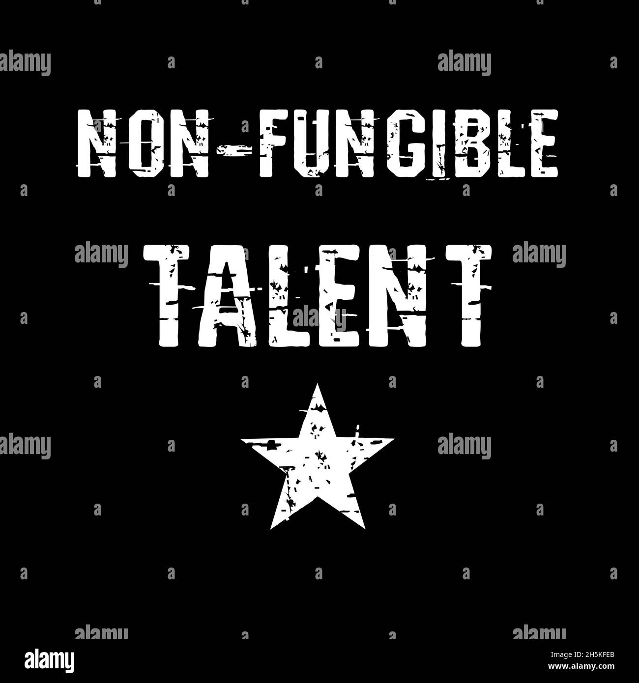 Non Fungial Talent NFT text art design per la stampa. Illustrazione tipografica trendy, stile hipster. Regalo per i geek cripto valuta e blockchain ner Foto Stock
