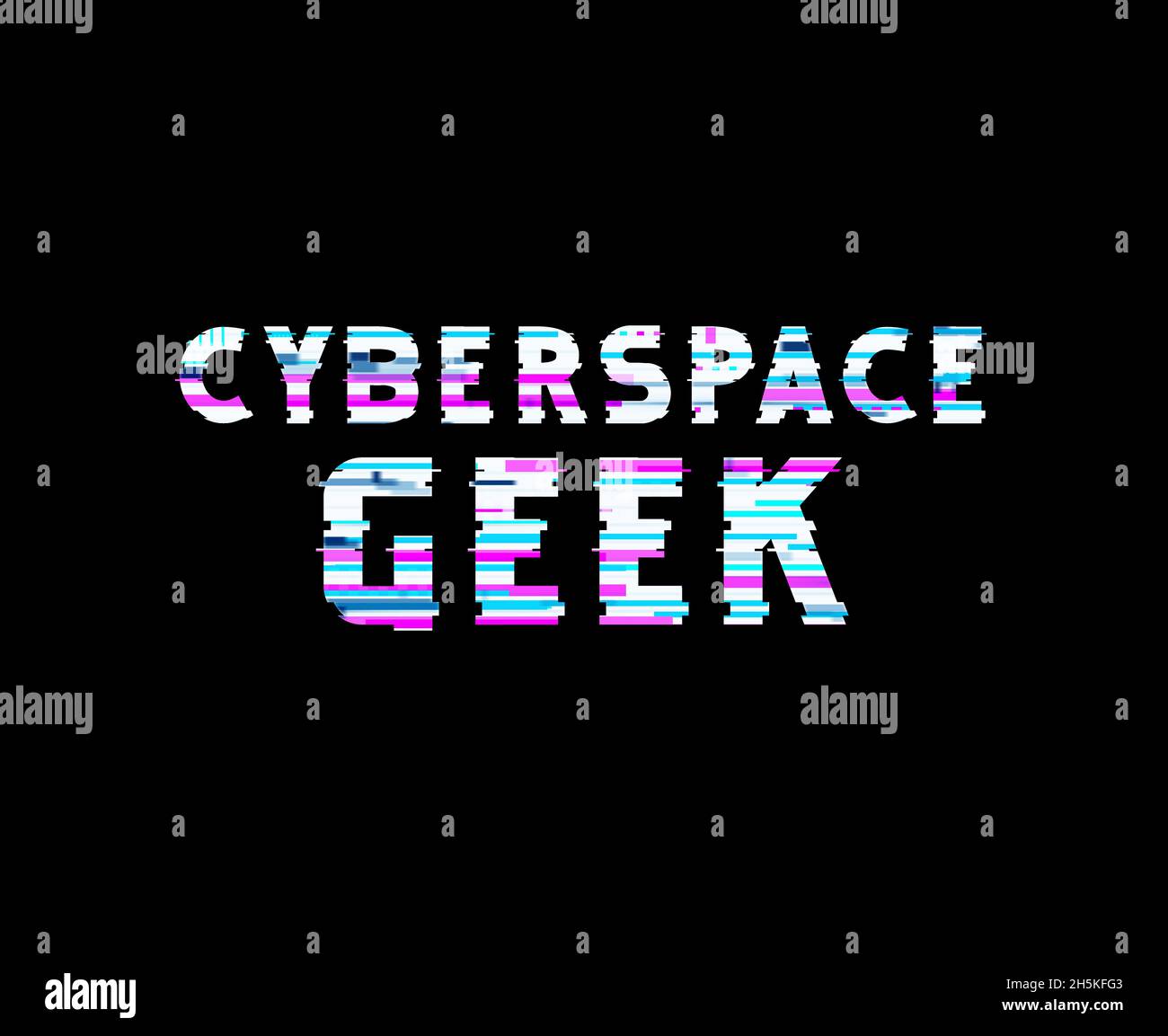 Cyberspace Geek text art design per la stampa. Illustrazione tipografica trendy, stile hipster. Regalo per tecnologia crittografica e NFT nerds Foto Stock