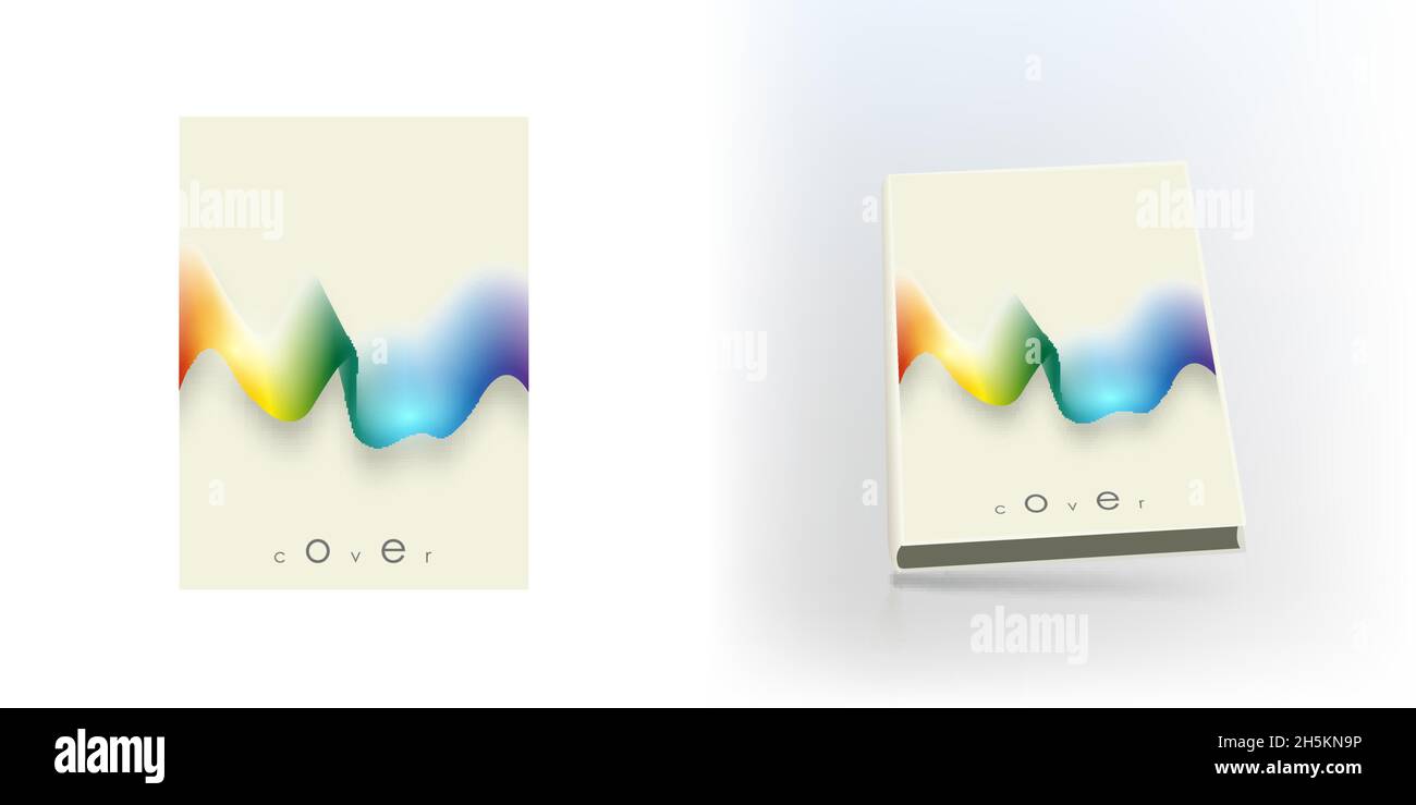 Copertina in colori brillanti con onde interessanti, sfondo colorato, layout modello brochure, design, illustrazione vettoriale, design straordinario, brigh Illustrazione Vettoriale