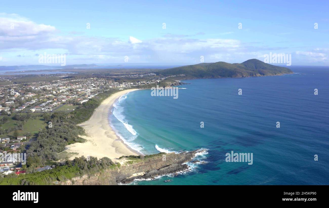 Una vista aeriana di una spiaggia in Australia Foto Stock