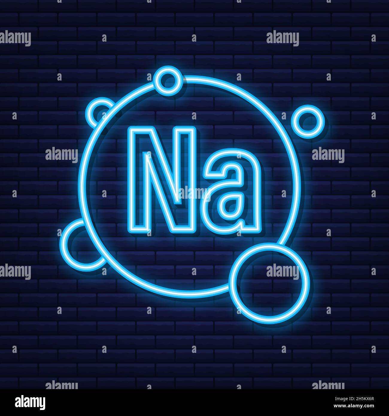 Na, natrio blu brillante capsula neon icona. Illustrazione dello stock vettoriale Illustrazione Vettoriale