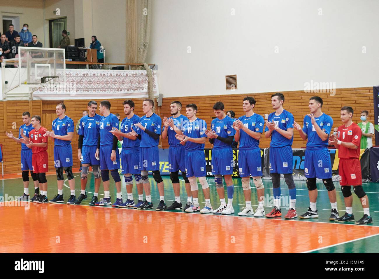 KHARKIV, UCRAINA - 10 NOVEMBRE 2021: La partita di pallavolo della CEV Challenge Cup VSC Law Academy contro VCA AMSTETTEN Foto Stock
