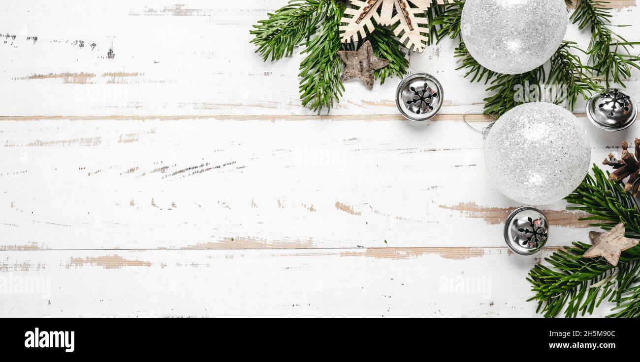 Vista dall'alto delle decorazioni natalizie zero Foto Stock