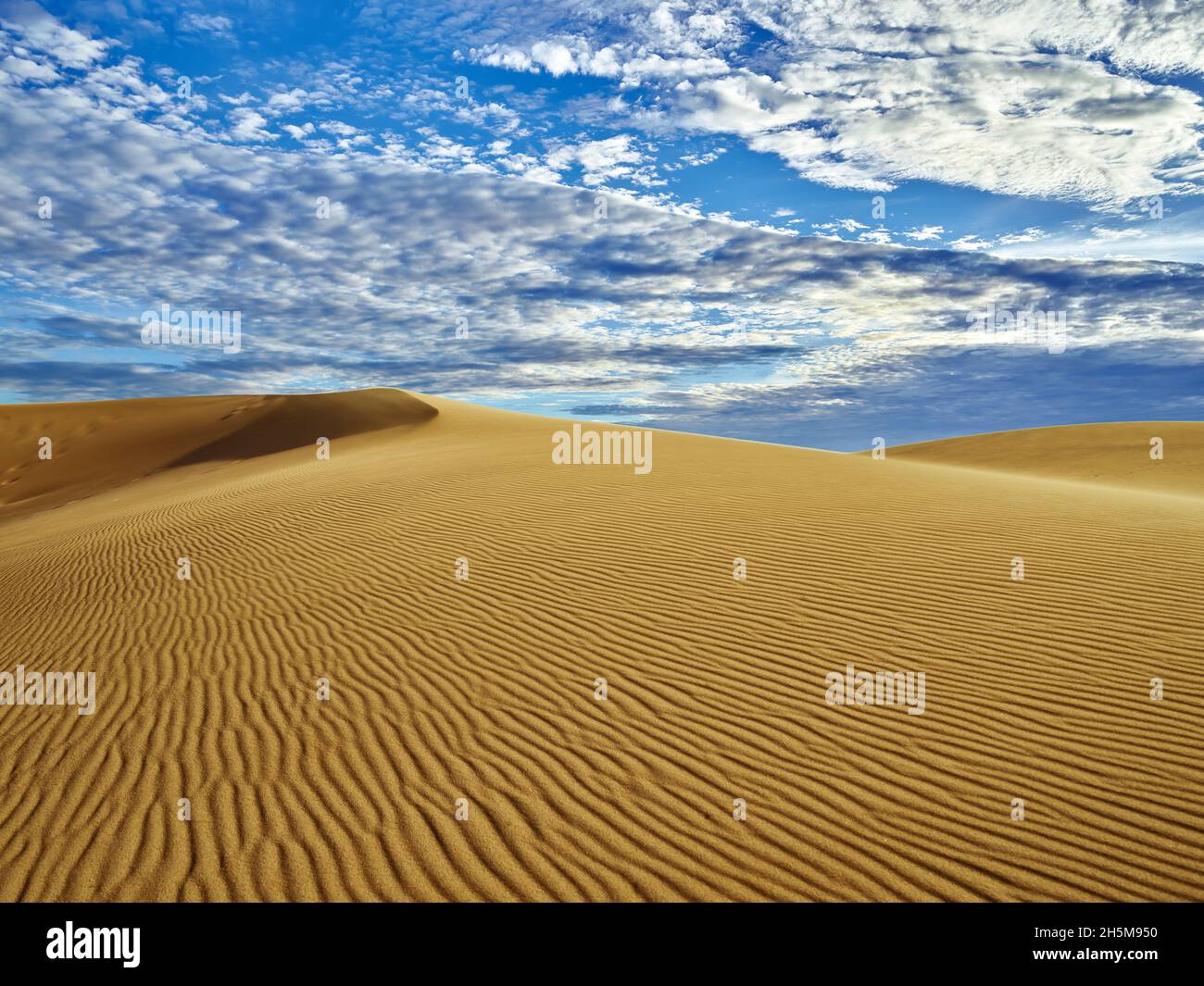 Vista da destra sulla cima della duna più alta del Nord America al Great Sand Dunes National Park and Preserve, nella San Luis Valley vicino ad Alamosa, Colour Foto Stock