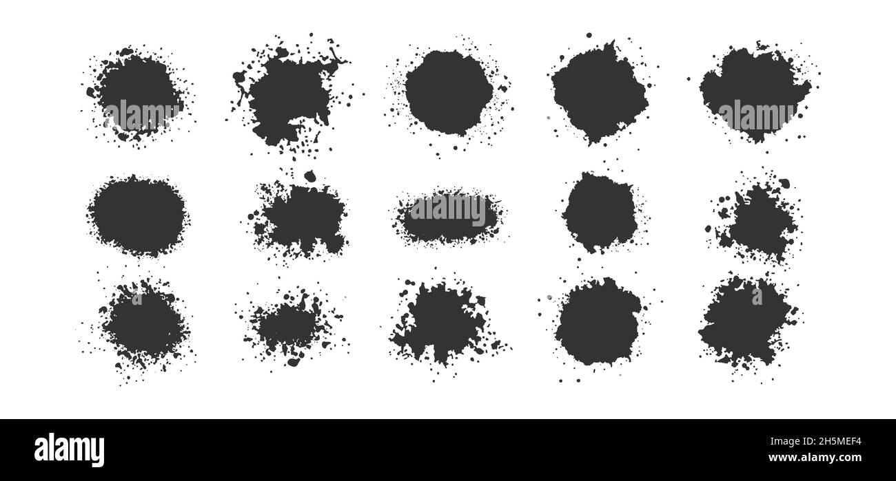 Sfondi di vernice nera ad acquerello Illustrazione Vettoriale