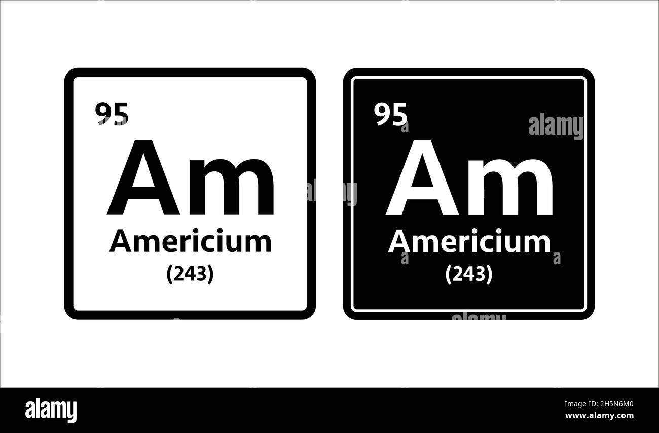 Simbolo dell'americio. Elemento chimico della tabella periodica. Illustrazione dello stock vettoriale. Illustrazione Vettoriale