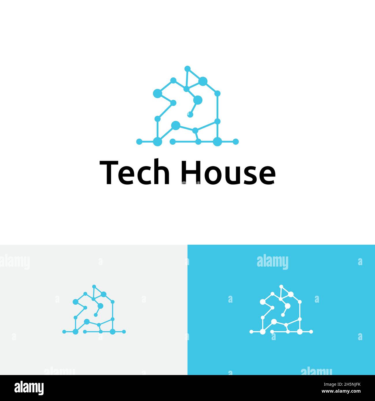 Logo Internet di Technology House Network computer Web Illustrazione Vettoriale