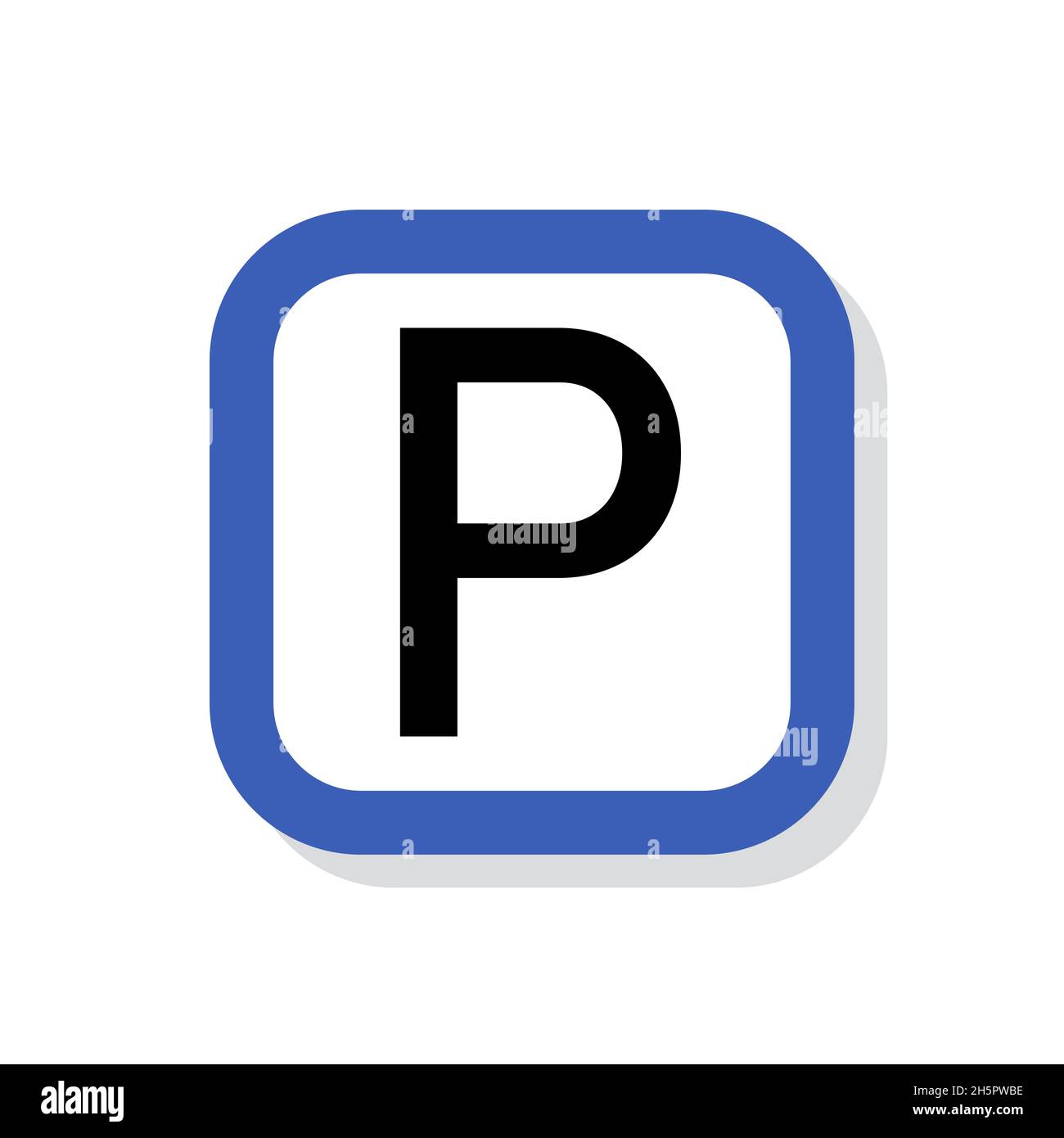 Icona del vettore del segnale di parcheggio. Simbolo di arresto stradale illustrazione del traffico isolata. Illustrazione Vettoriale