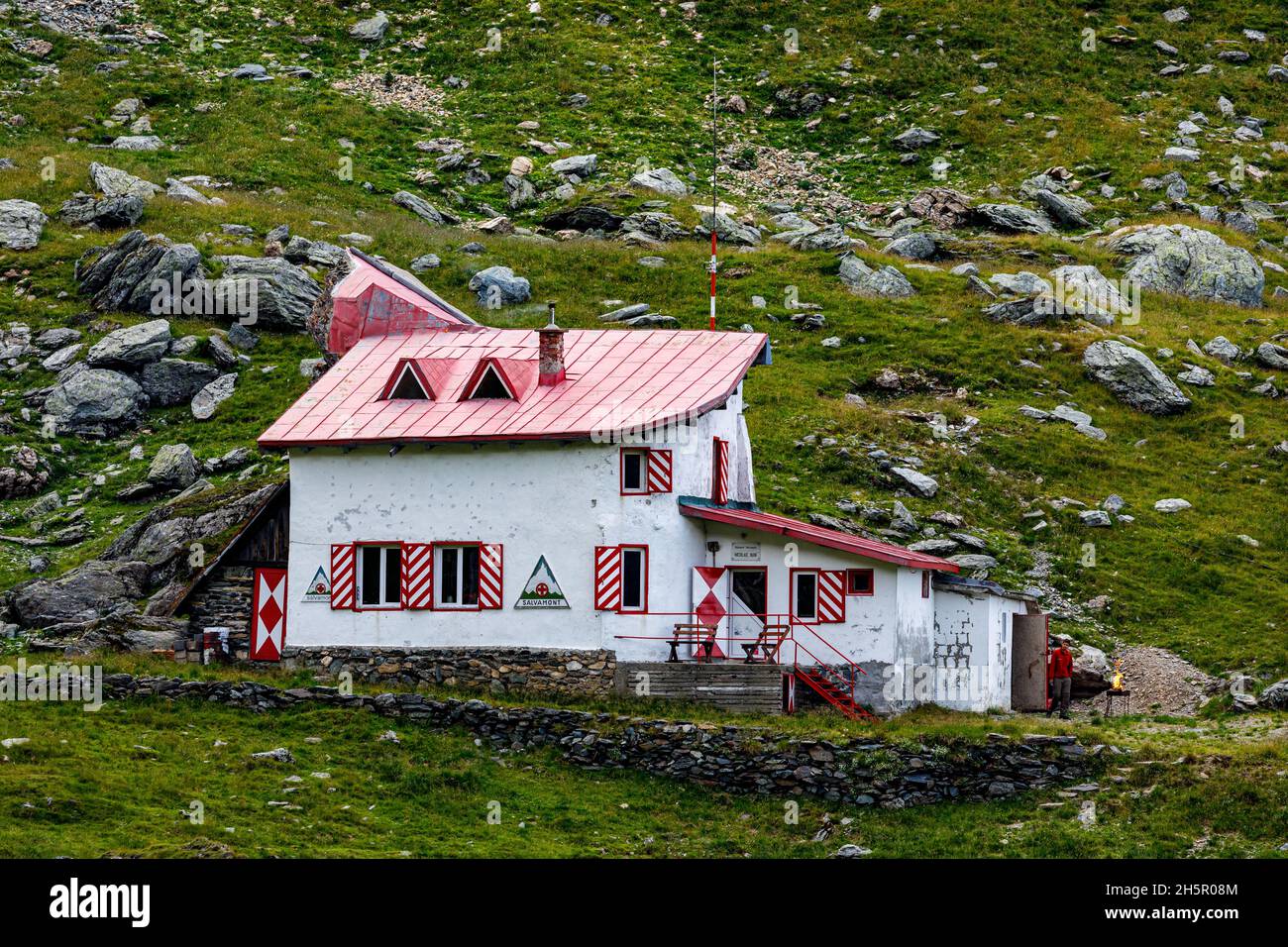 Rifugio al Tranfaragasan in Romania Foto Stock