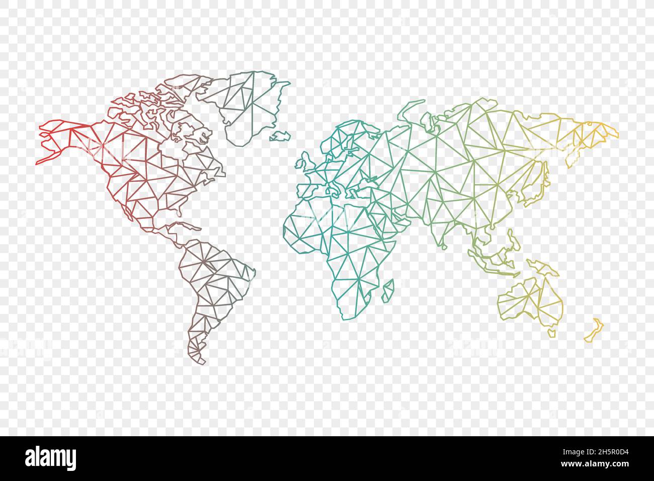 mappa del mondo a griglia su sfondo bianco, illustrazione vettoriale Illustrazione Vettoriale