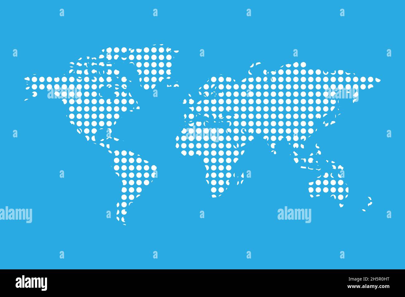 mappa del mondo costituita da cerchio su sfondo blu Illustrazione Vettoriale