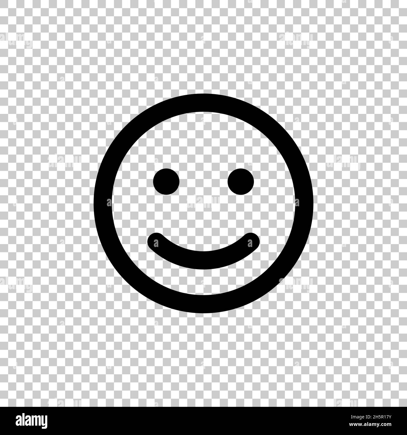 Sorriso faccia felice emoji icona piatta, smiley contorno simbolo illustrazione Illustrazione Vettoriale