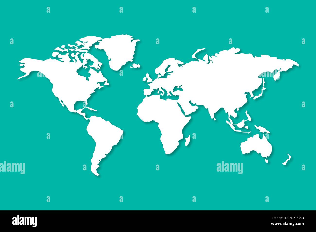 mappa del mondo con ombra in stile piatto, vettoriale Illustrazione Vettoriale