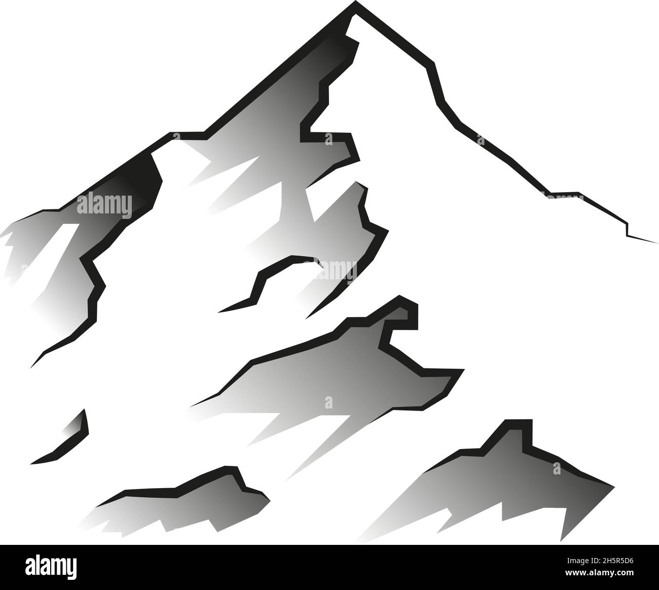 montagna su sfondo bianco immagine vettoriale piatta Illustrazione Vettoriale montagna su sfondo bianco immagine vettoriale piatta Illustrazione Vettoriale