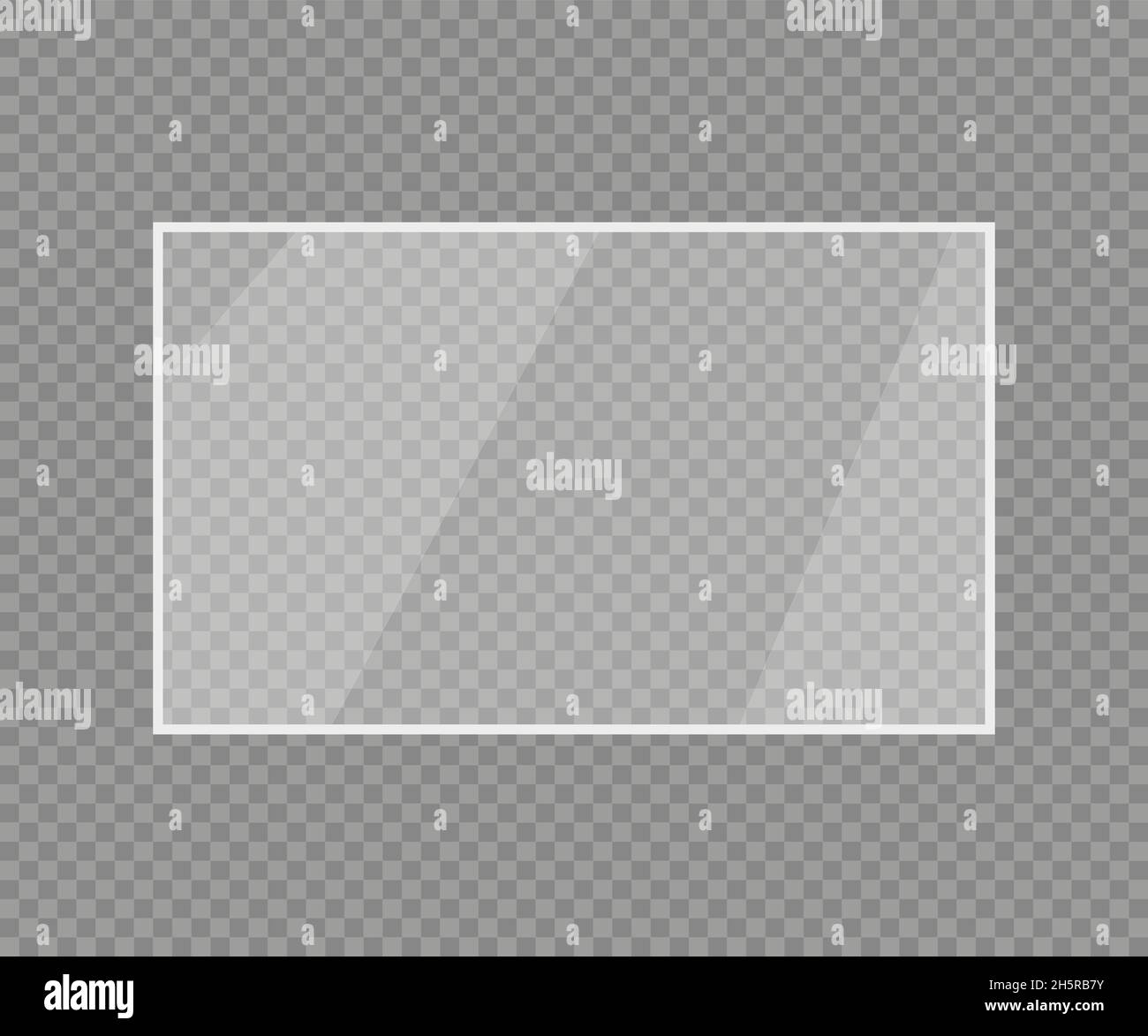 vetro trasparente realistico su sfondo trasparente, illustrazione vettoriale Illustrazione Vettoriale