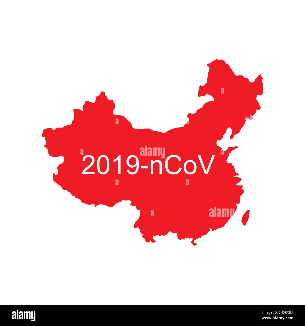 Virus, mappa Cina coronavirus epidemia isolato in stile piatto, illustrazione vettoriale Illustrazione Vettoriale