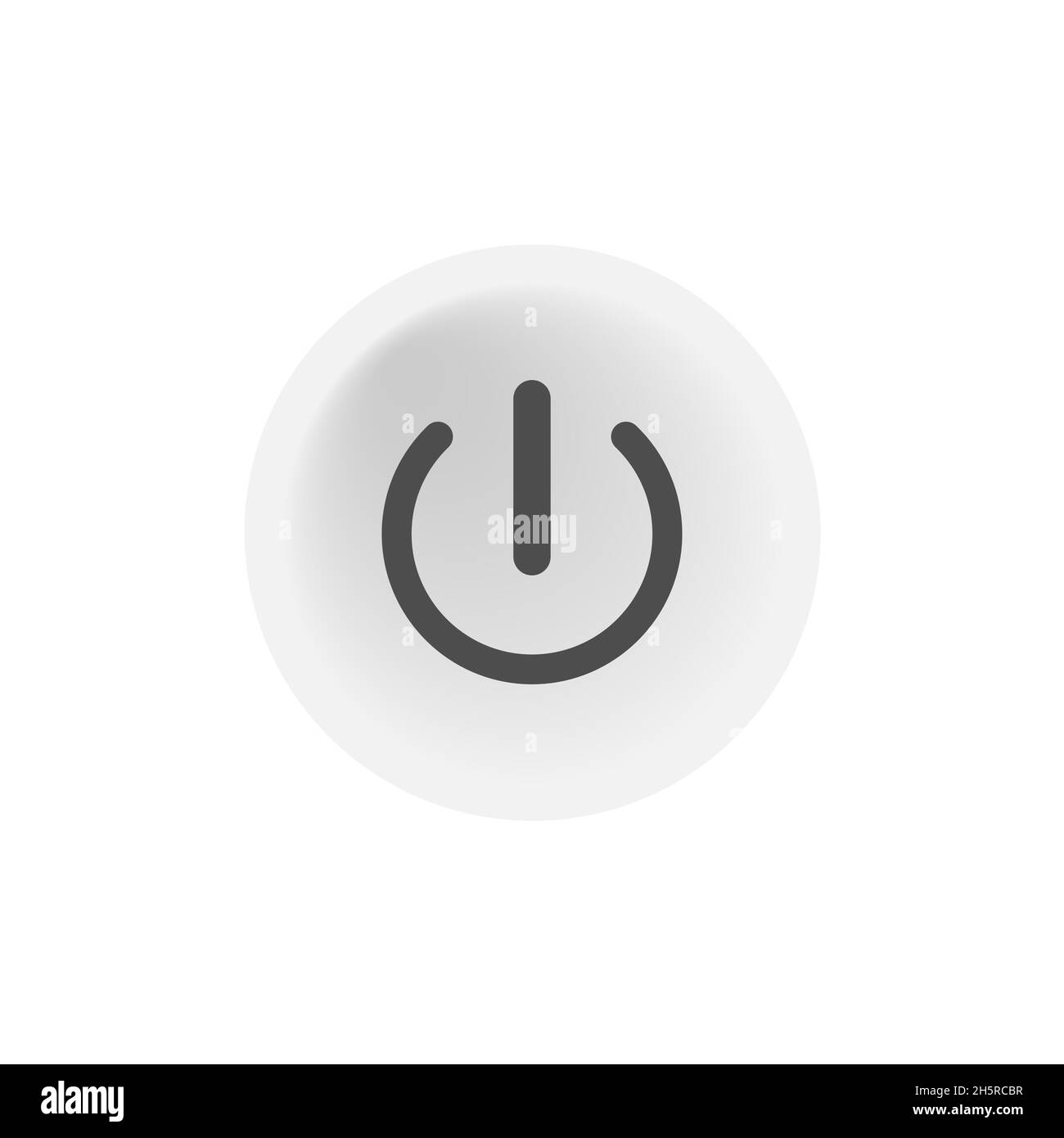 Pulsante astratto con l'icona del pulsante di accensione. vettore isolato illustrazione 3d Illustrazione Vettoriale