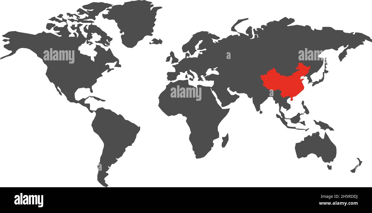 Virus Cina coronavirus epidemia sulla mappa del mondo isolato in stile piatto, illustrazione vettoriale Illustrazione Vettoriale
