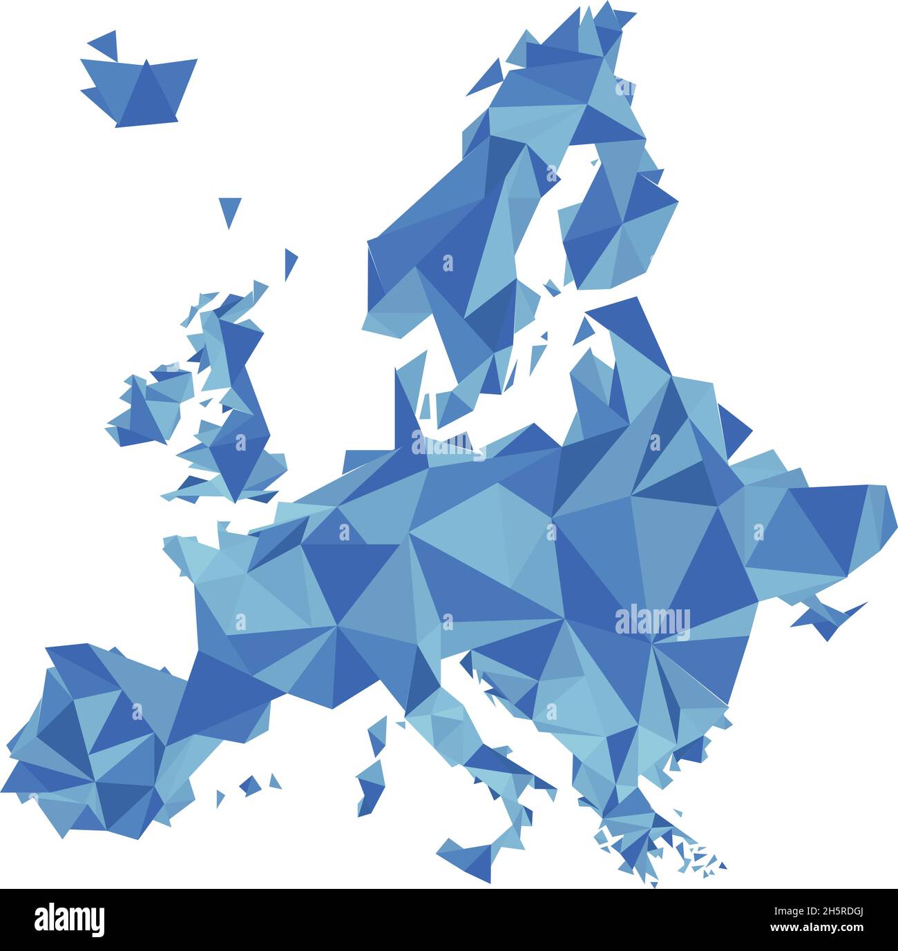 Moderna europa mappa poligoni, grande design per qualsiasi scopo, illustrazione vettoriale Illustrazione Vettoriale